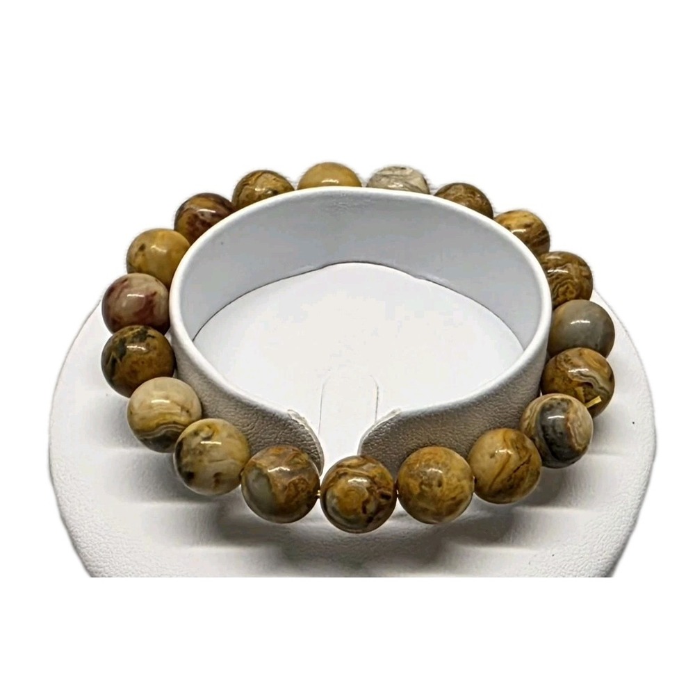 Jasper Bracelet 7"-8" On Power Cord 8 Mm Beads Hand Strung